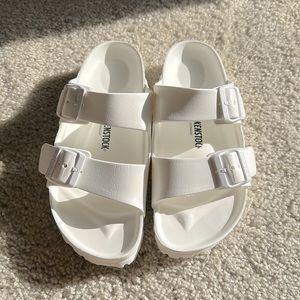 Birkenstock Arizona Slide Sandals White Size 39 Ladies 8 Men’s 6 Summer Shoe